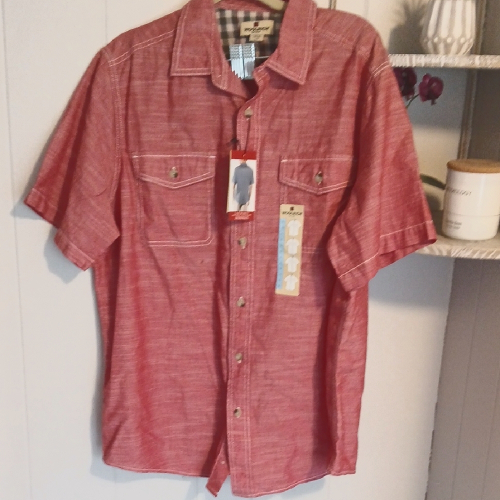 Woolrich Men's ATLAS Casual Red Button Down Shirt Large NWT